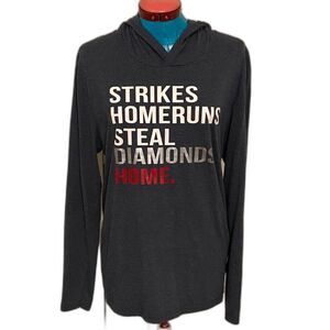 District Made Baseball Long Sleeve Hoodie Womens Top Size M